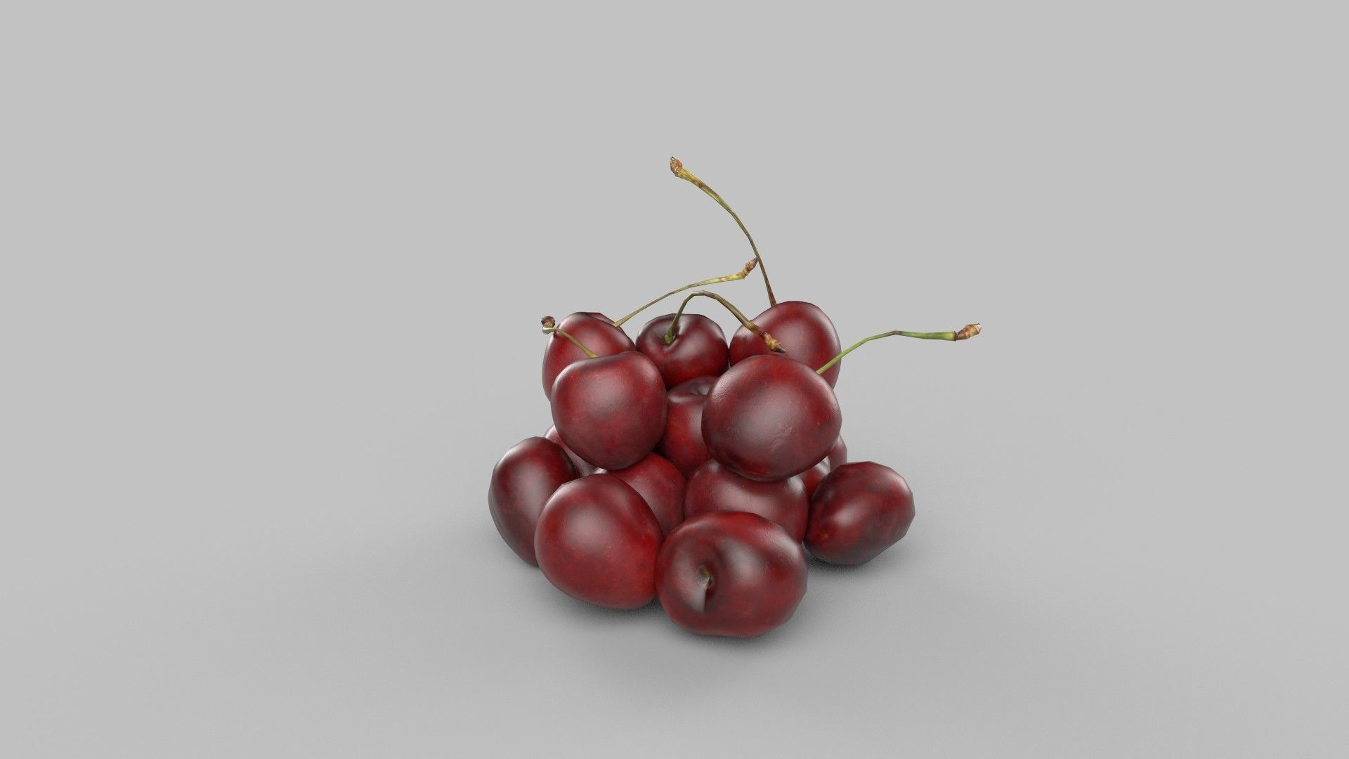 cherries Low-poly 3D model_1