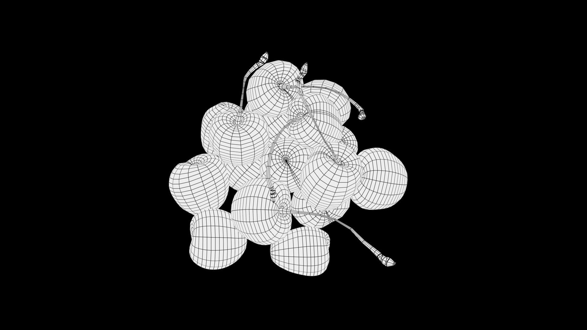 cherries Low-poly 3D model_9