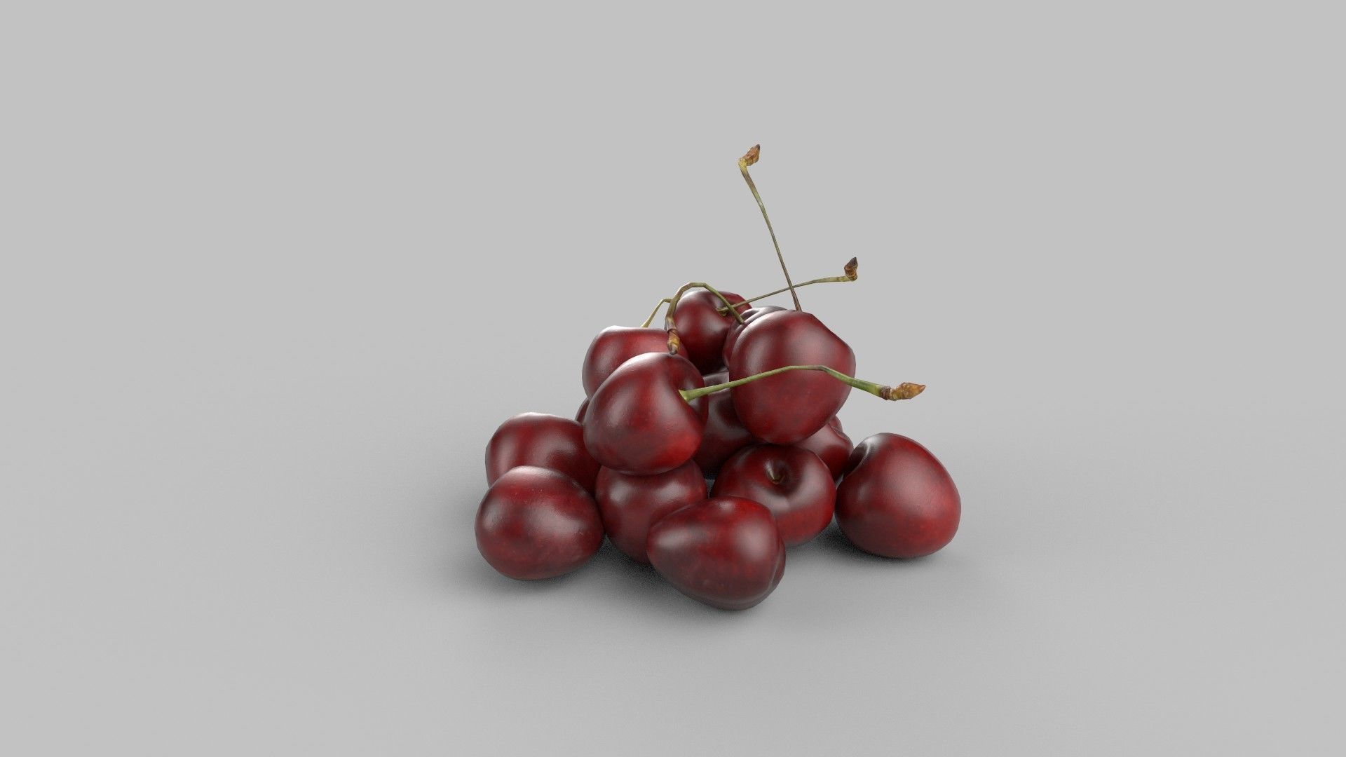 cherries Low-poly 3D model_2