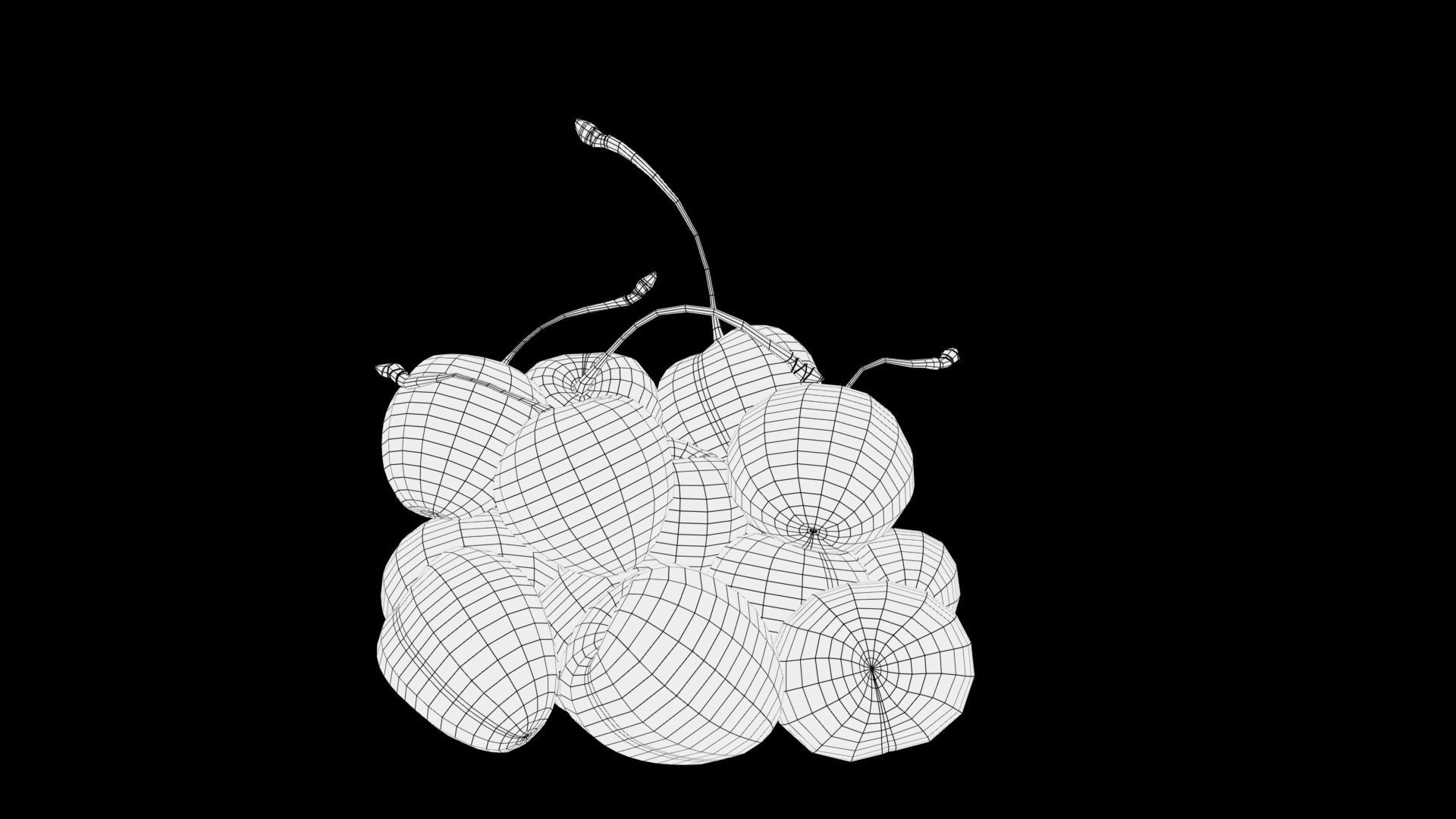 cherries Low-poly 3D model_7