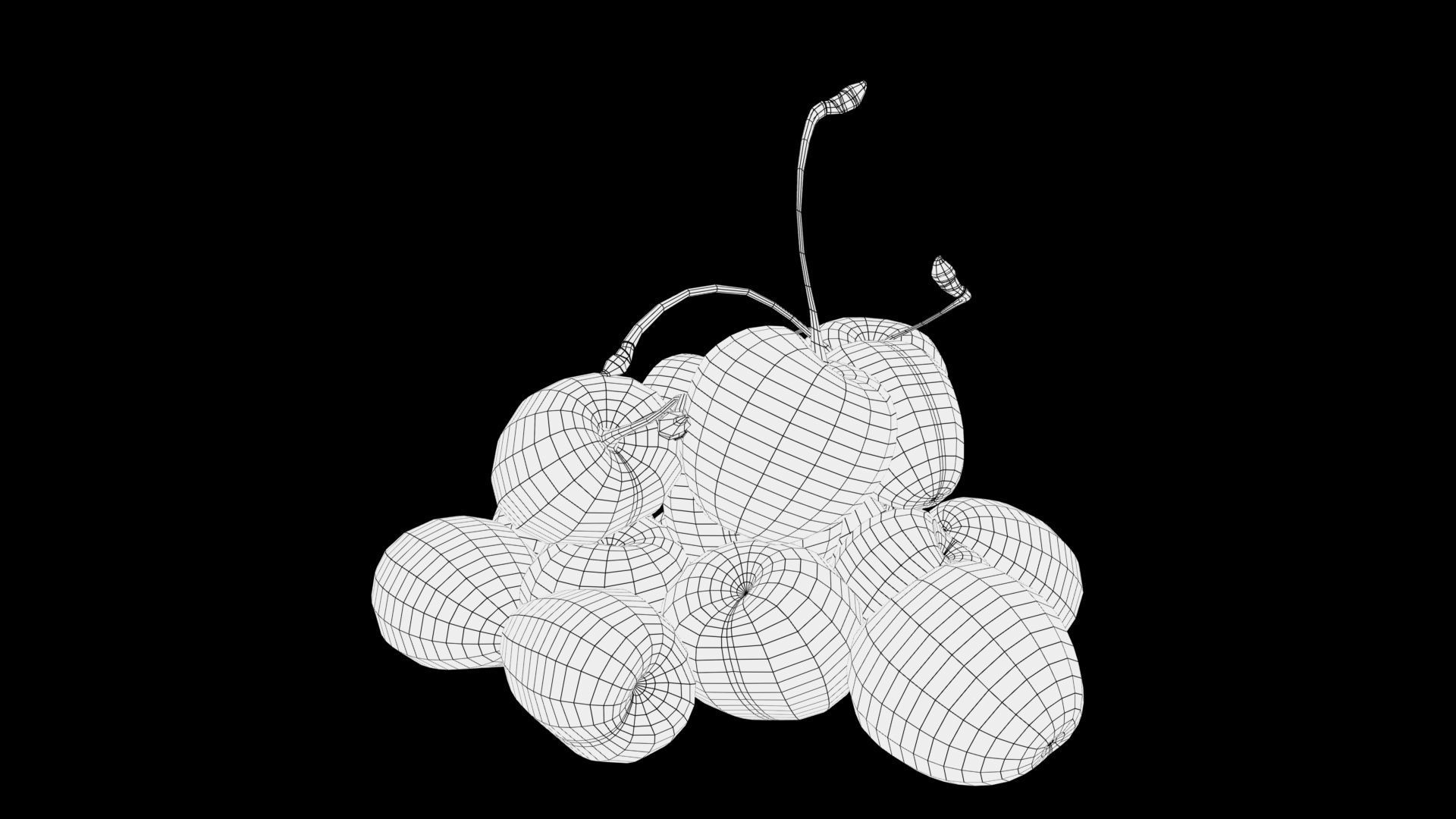 cherries Low-poly 3D model_6