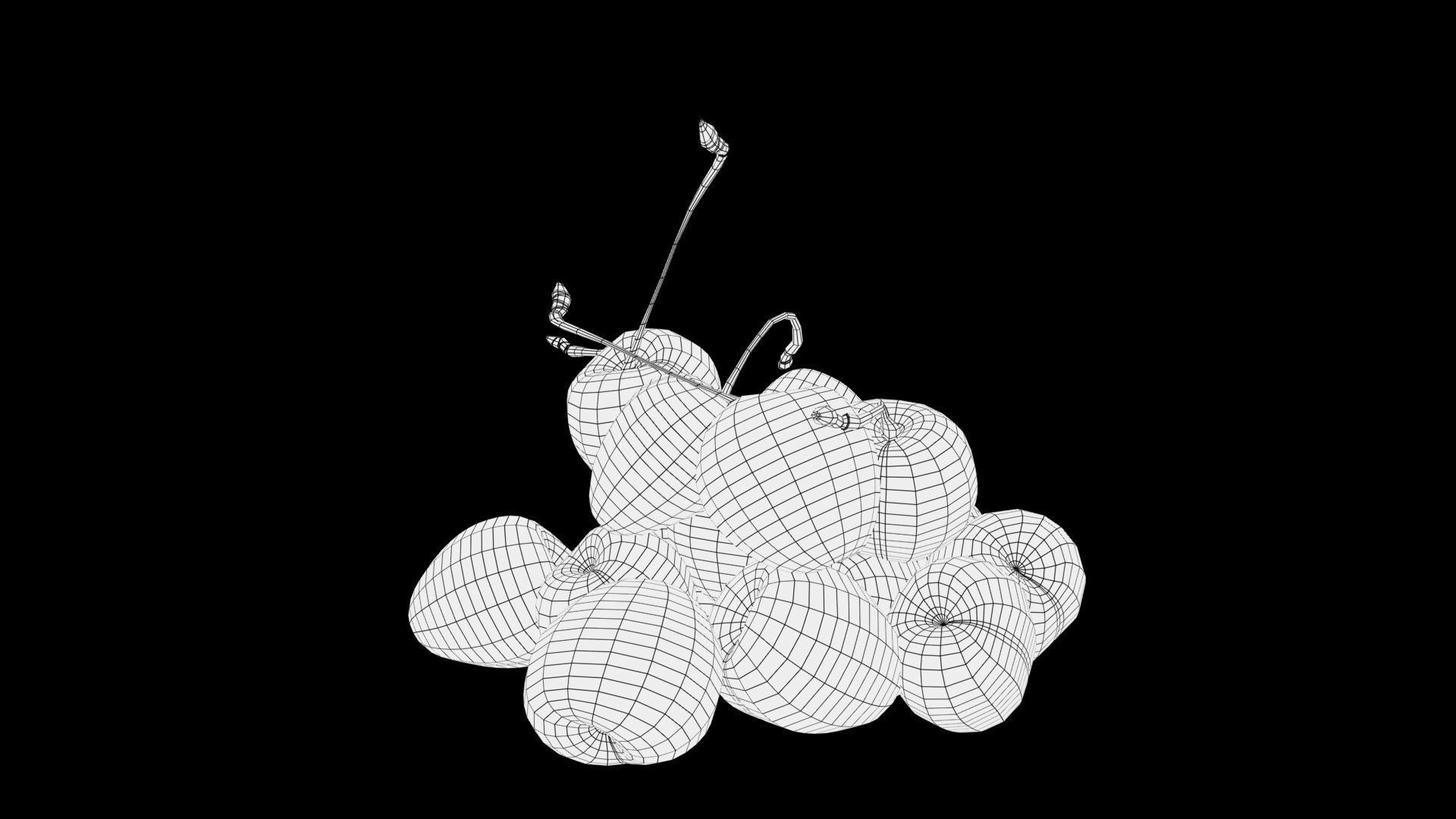 cherries Low-poly 3D model_8