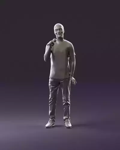 000968 voacalist in gray shirt 3D Print Ready