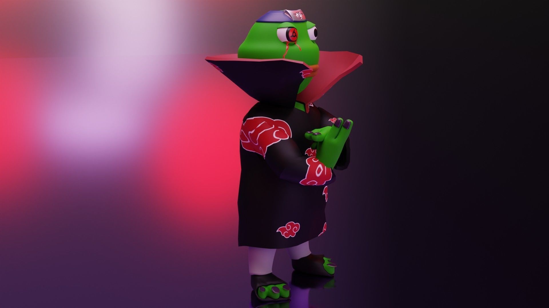 Akatsuki Uchiha Pepe Low-poly 3D model_3