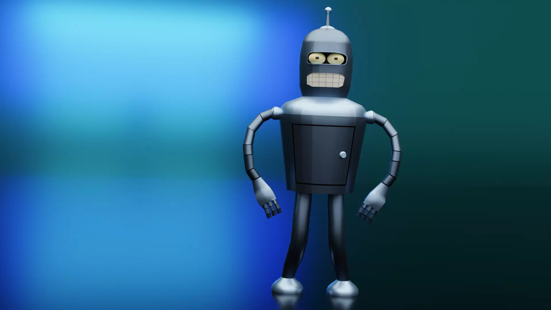 Futurama Bender Low-poly 3D model_0