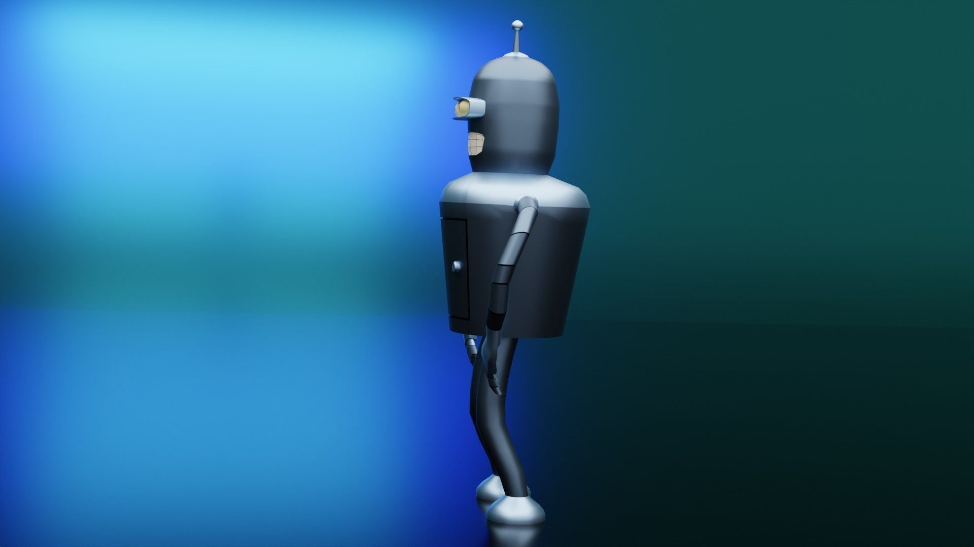 Futurama Bender Low-poly 3D model_3