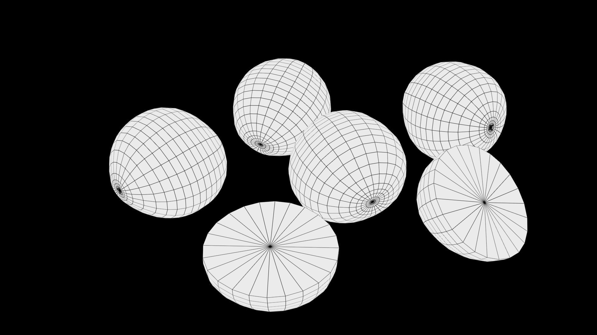 grape fruits Low-poly 3D model_9