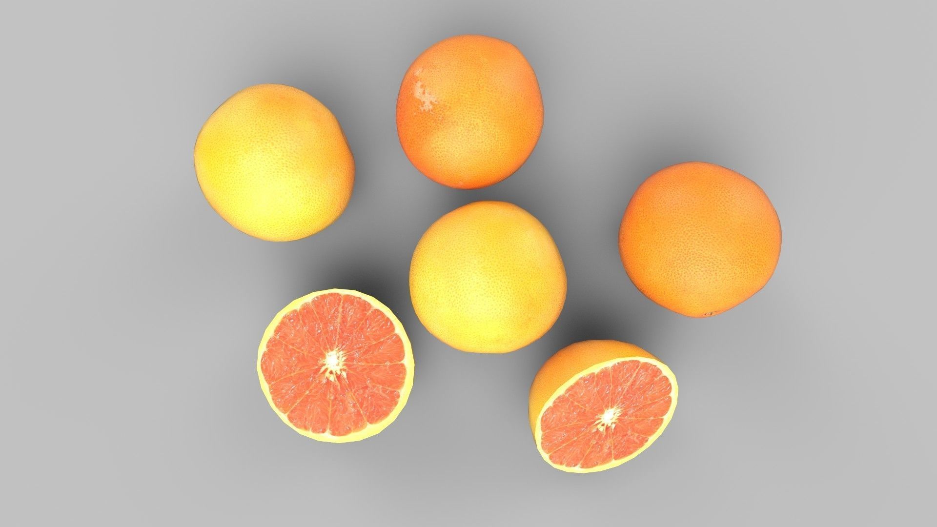 grape fruits Low-poly 3D model_1