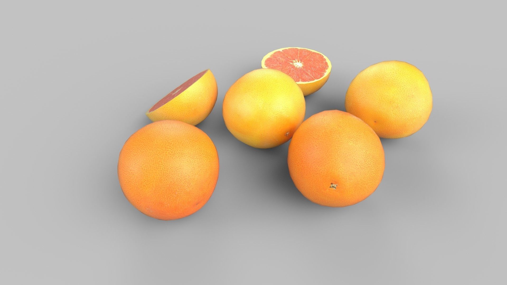 grape fruits Low-poly 3D model_2