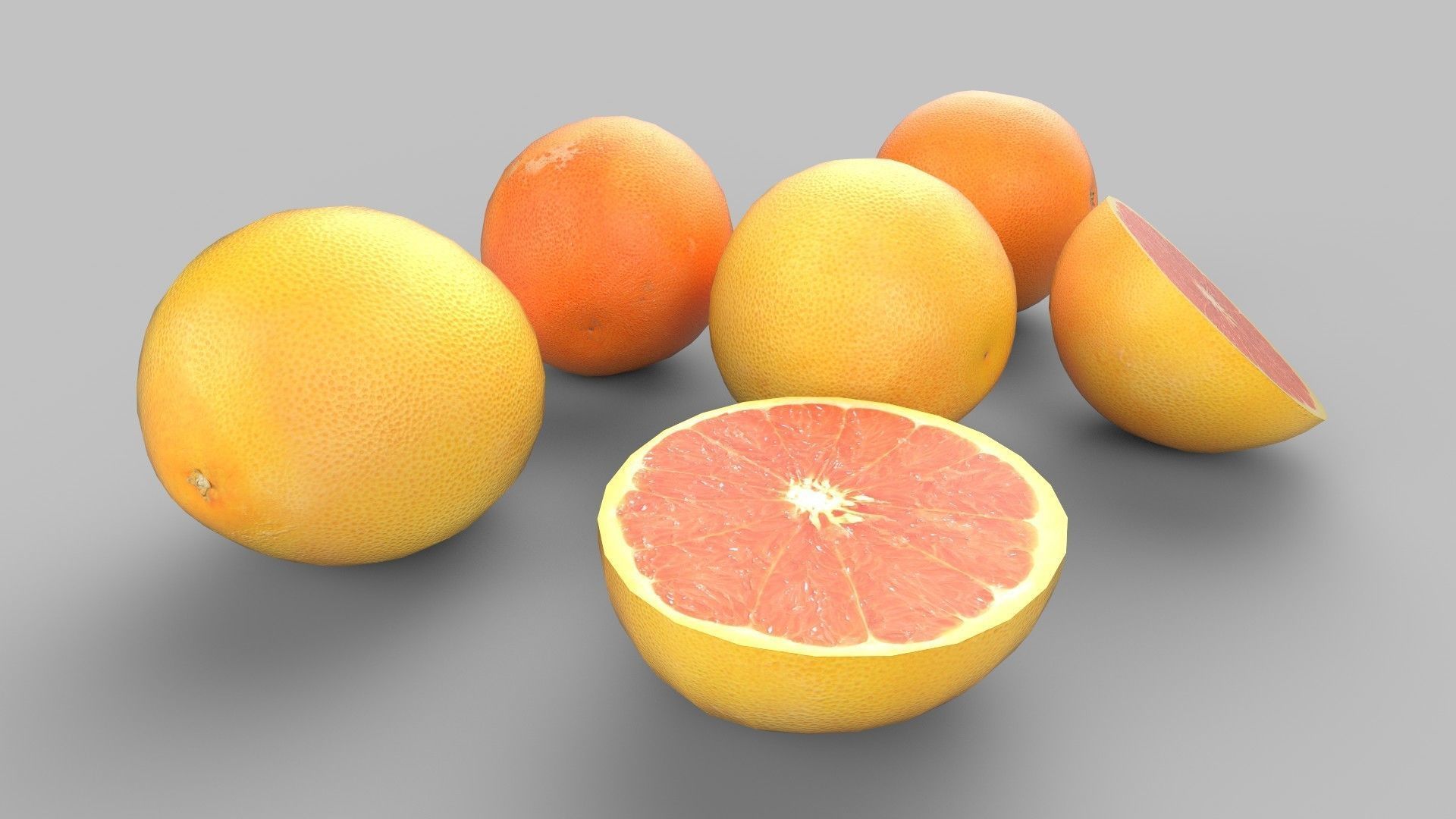 grape fruits Low-poly 3D model_8