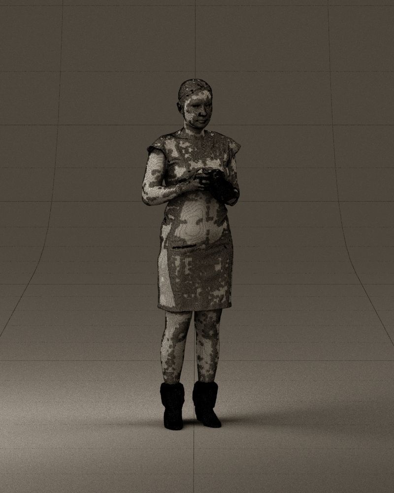 000976 woman in greenish dress with camera 3D Print Ready 3D print model_26