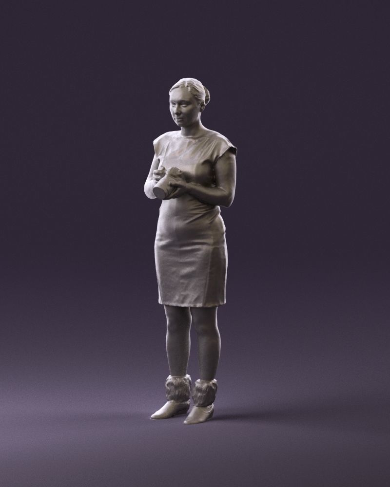 000976 woman in greenish dress with camera 3D Print Ready 3D print model_10