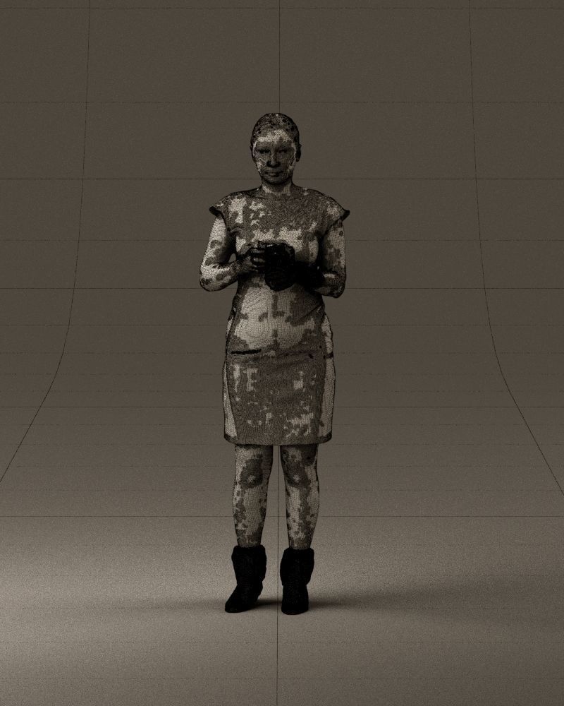 000976 woman in greenish dress with camera 3D Print Ready 3D print model_24