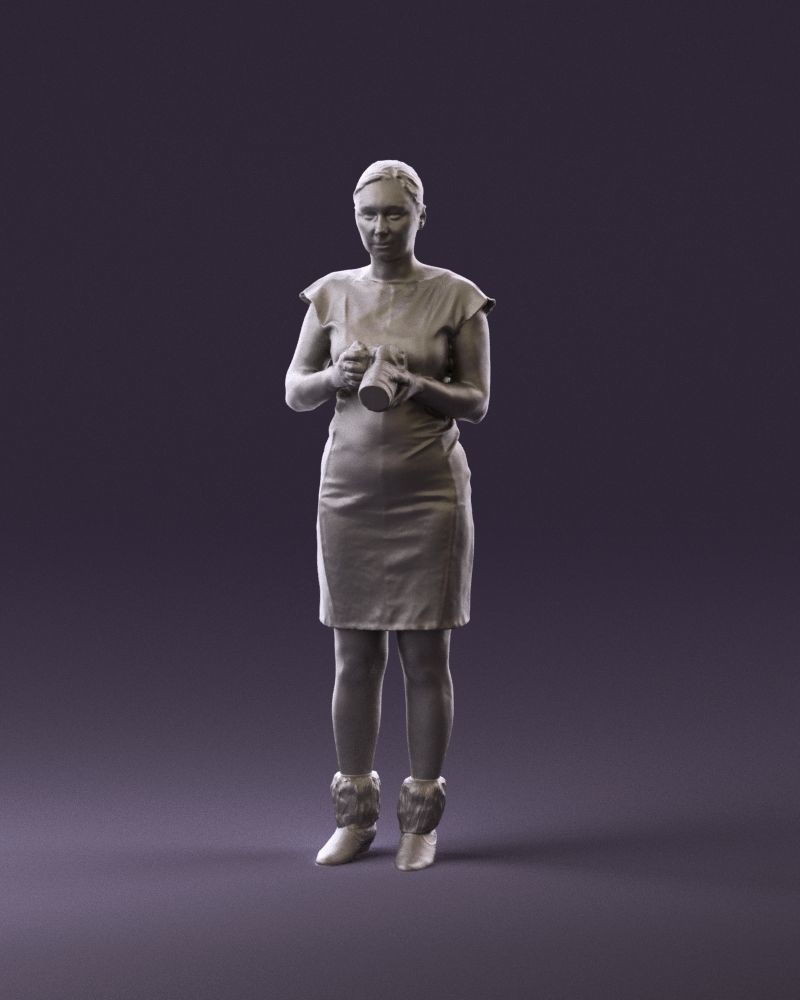 000976 woman in greenish dress with camera 3D Print Ready 3D print model_11