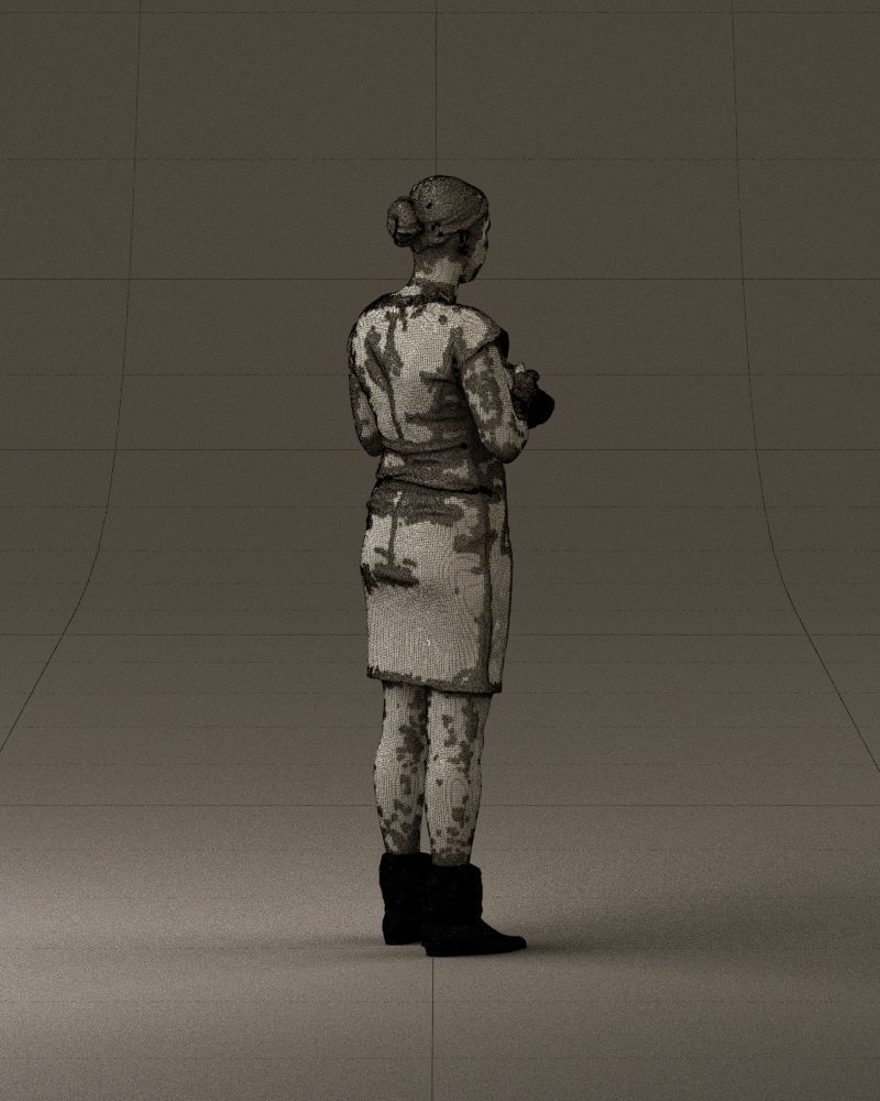 000976 woman in greenish dress with camera 3D Print Ready 3D print model_29