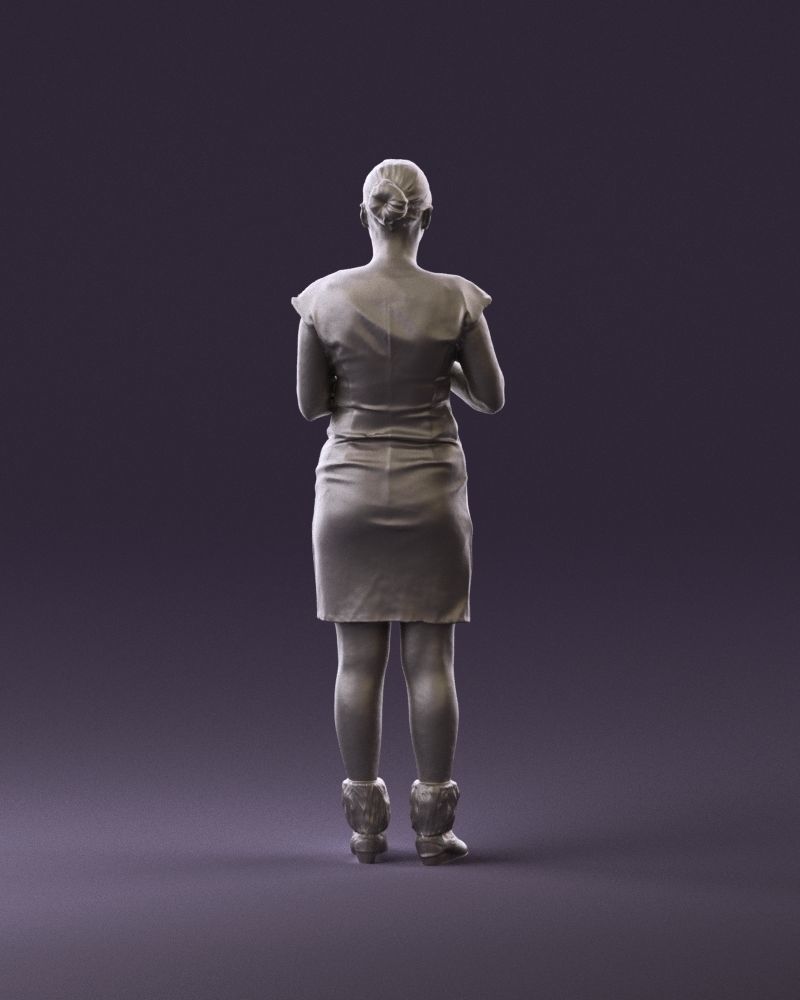 000976 woman in greenish dress with camera 3D Print Ready 3D print model_6