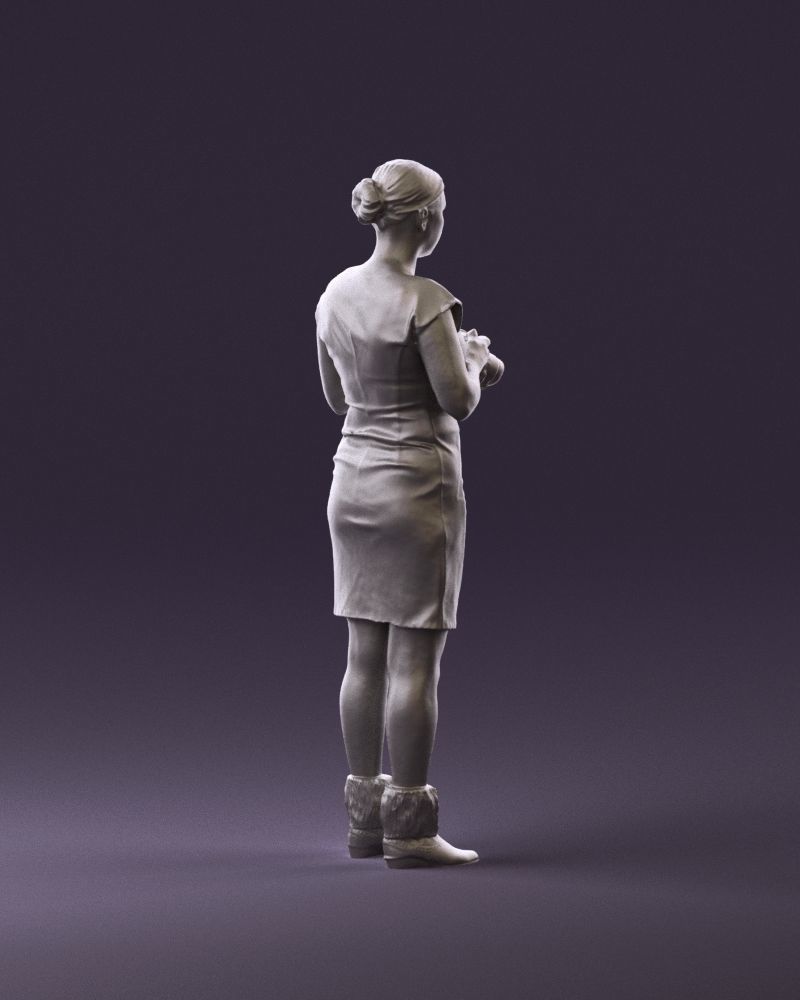 000976 woman in greenish dress with camera 3D Print Ready 3D print model_5