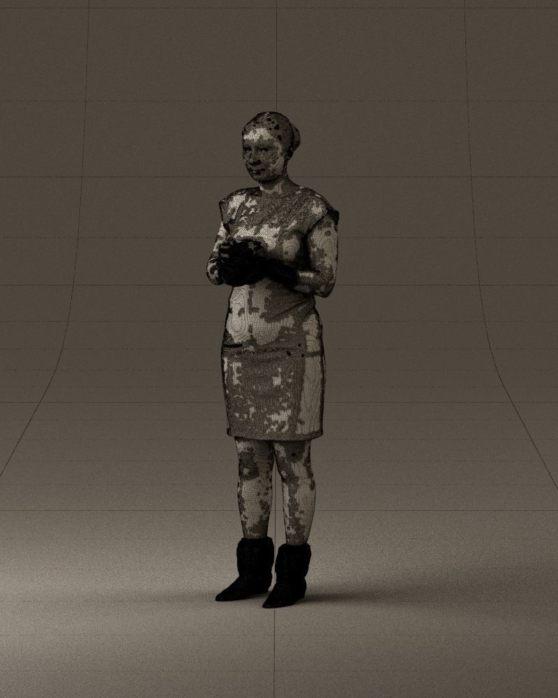 000976 woman in greenish dress with camera 3D Print Ready 3D print model_34