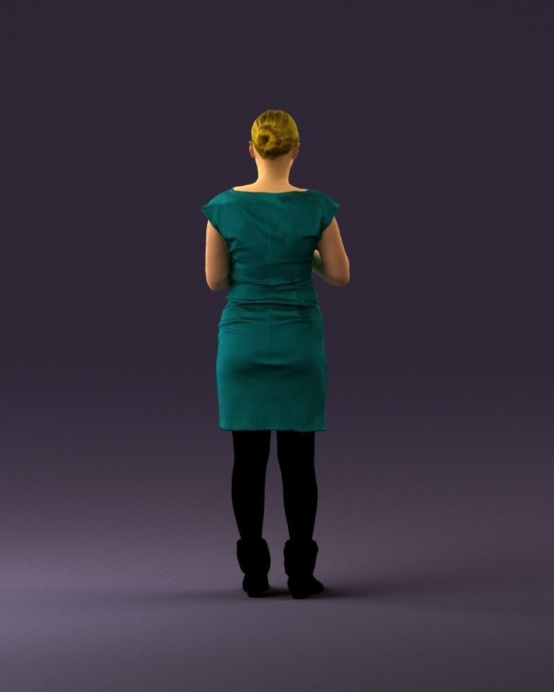 000976 woman in greenish dress with camera 3D Print Ready 3D print model_18