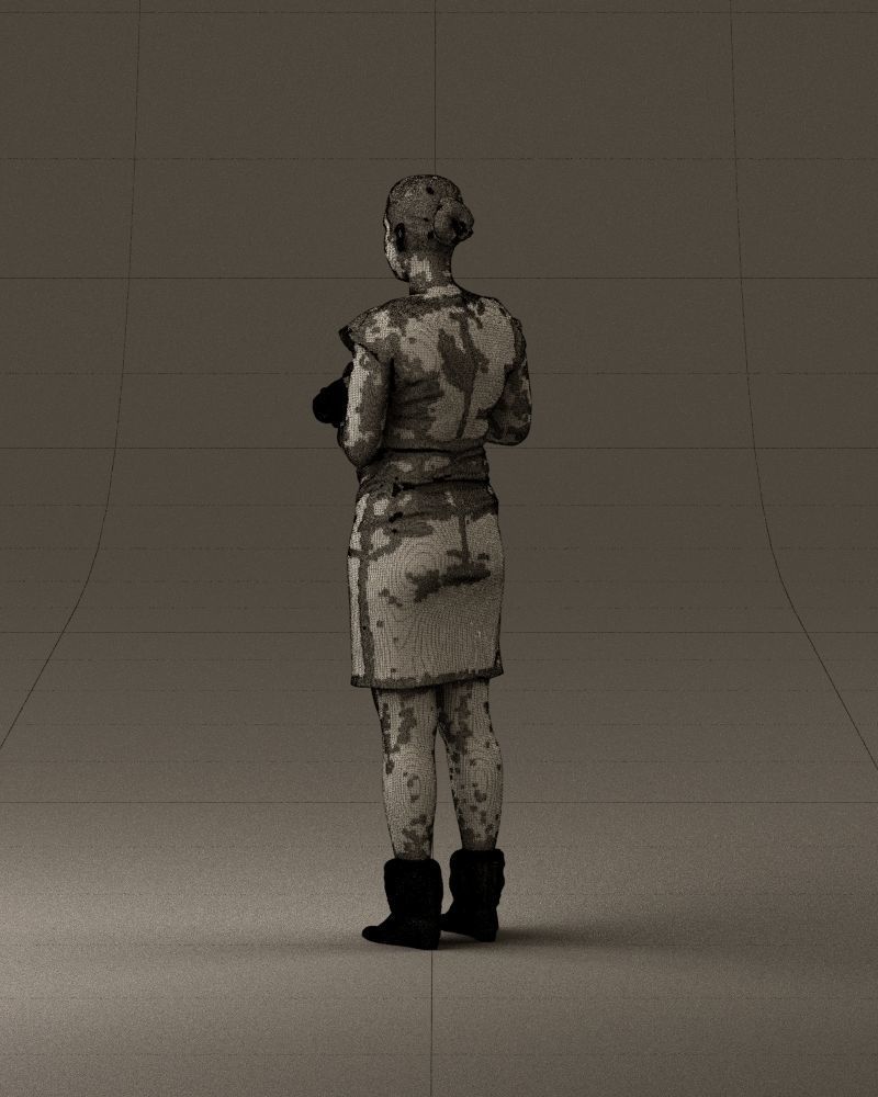 000976 woman in greenish dress with camera 3D Print Ready 3D print model_31