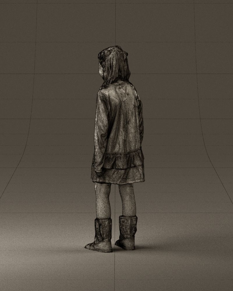 000977 Little girl in pink fairy on top 3D model_31