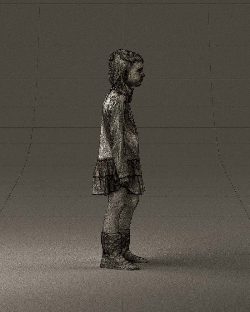 000977 Little girl in pink fairy on top 3D model_28