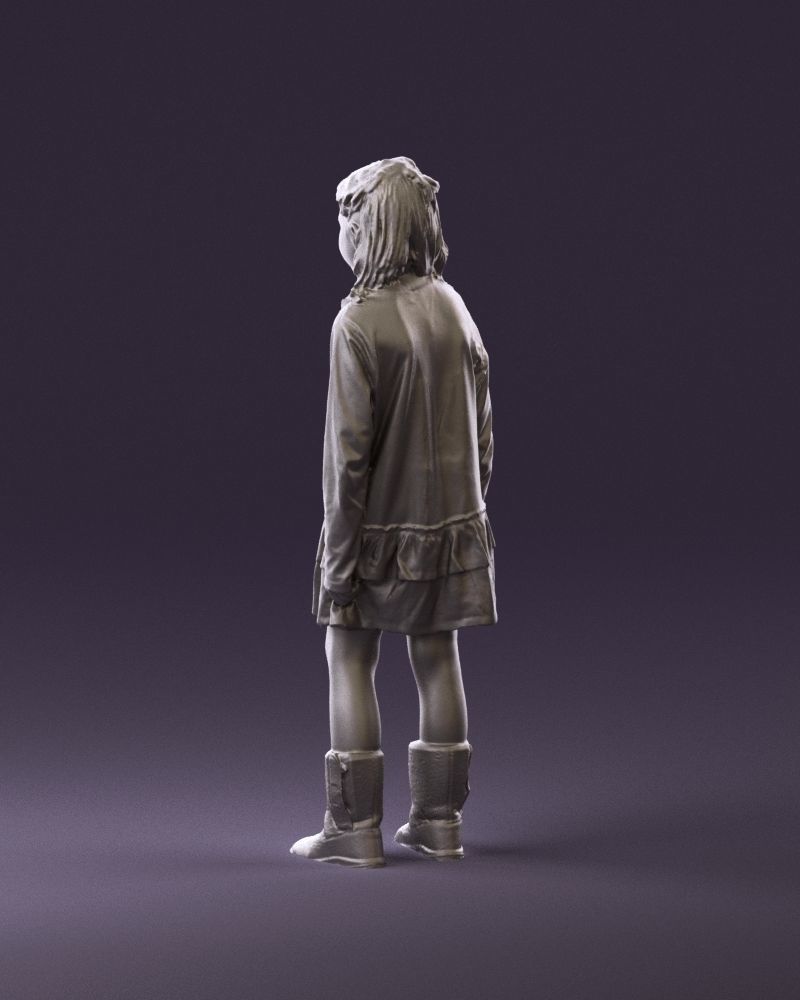 000977 Little girl in pink fairy on top 3D model_19