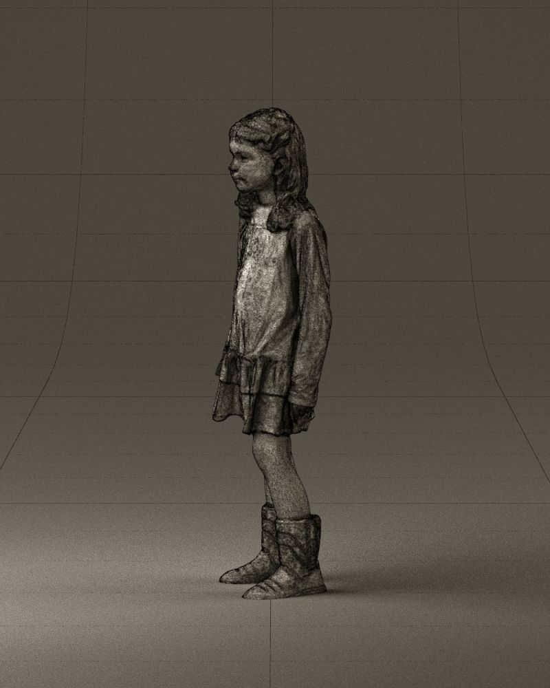 000977 Little girl in pink fairy on top 3D model_33