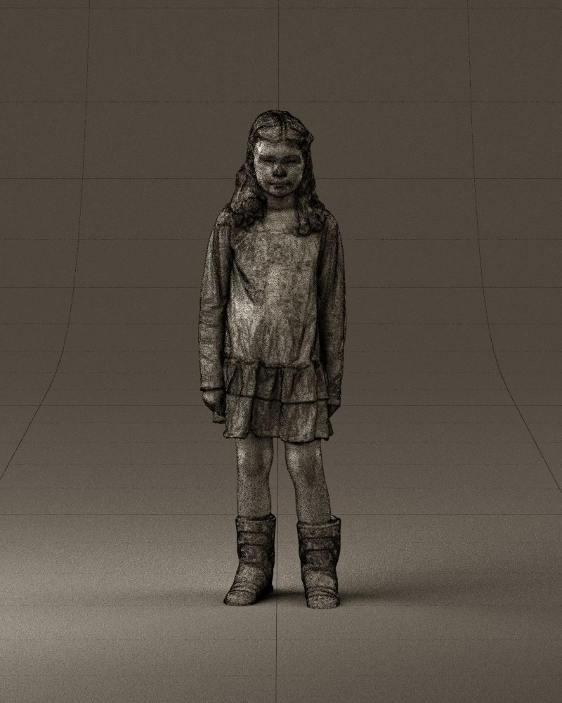 000977 Little girl in pink fairy on top 3D model_25