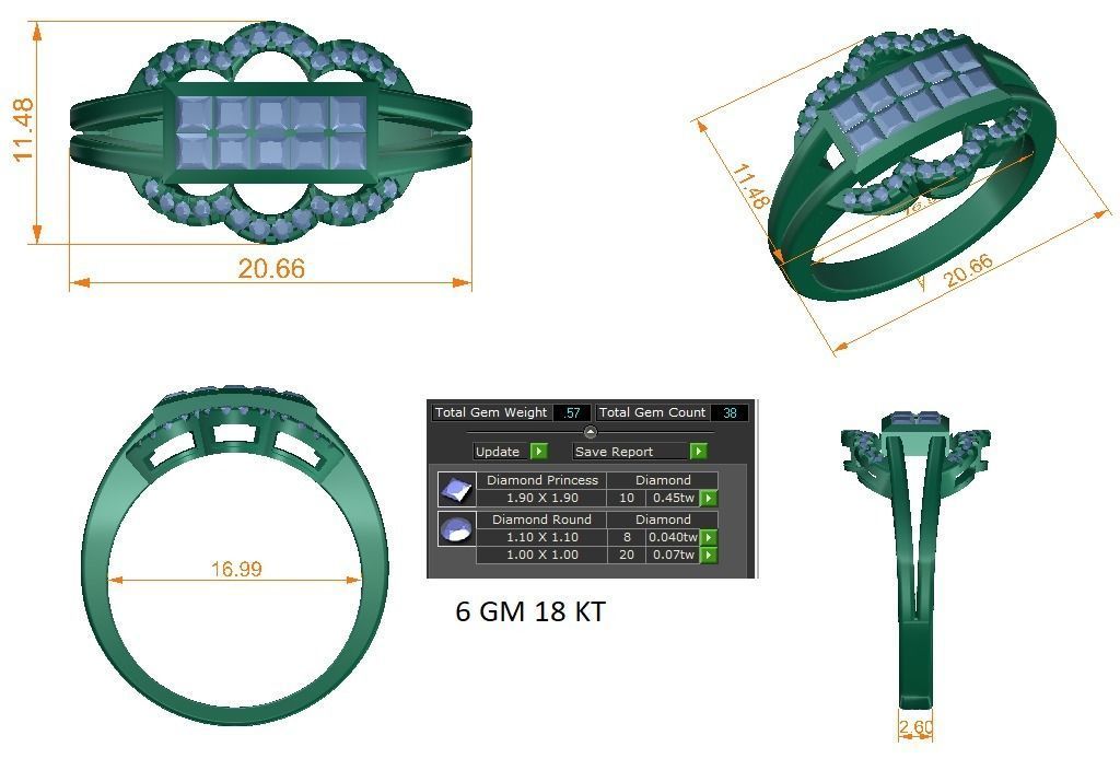 Solitaire Wedding Engagement Ring 3D print model_1