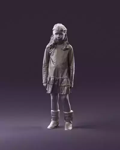 000977  Little girl in pink fairy on top 3D Print Ready