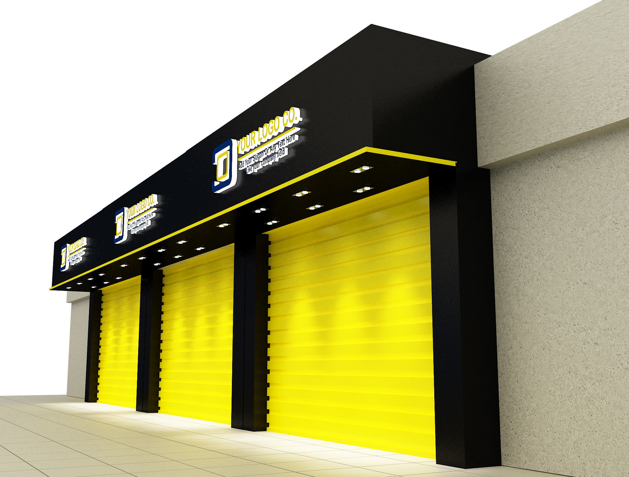 Car service entrance logo sign a607C 3D model_6