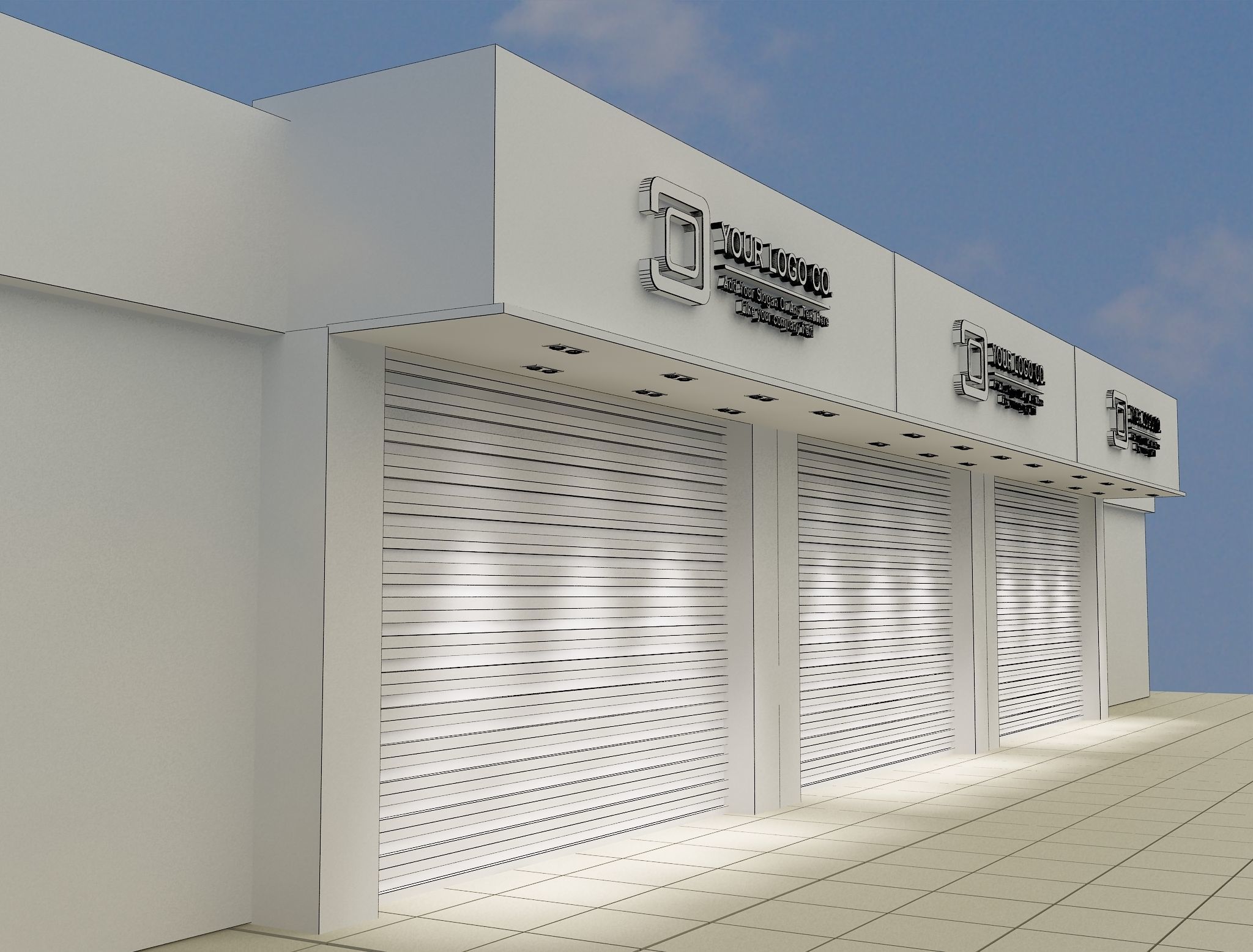 Car service entrance logo sign a607C 3D model_1