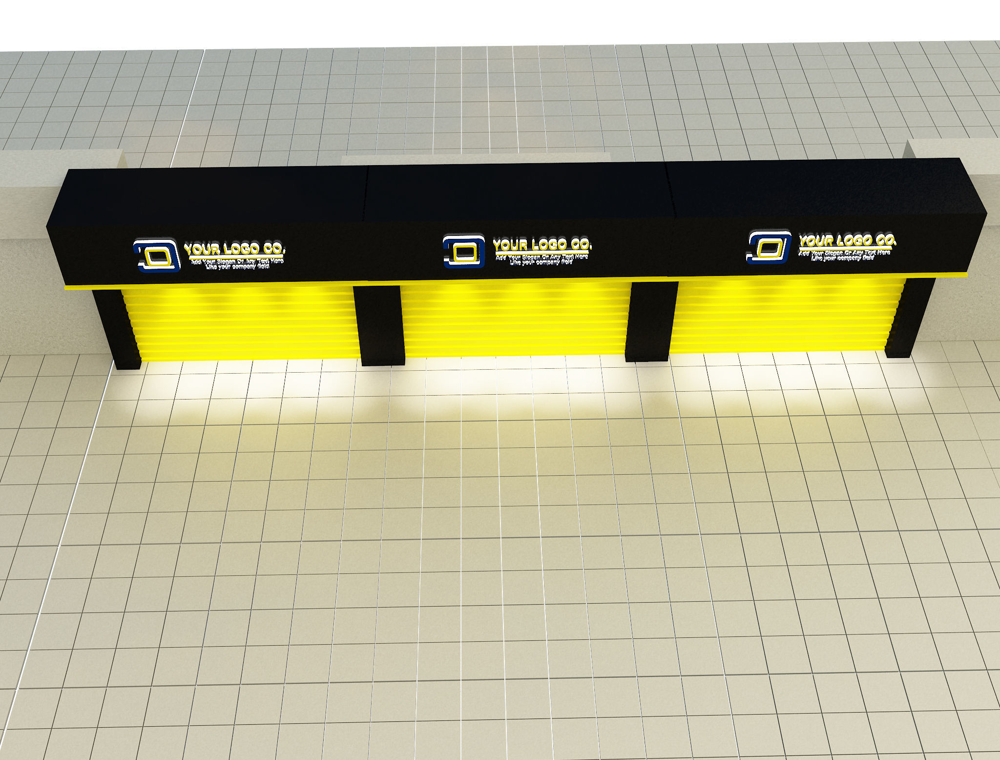 Car service entrance logo sign a607C 3D model_8