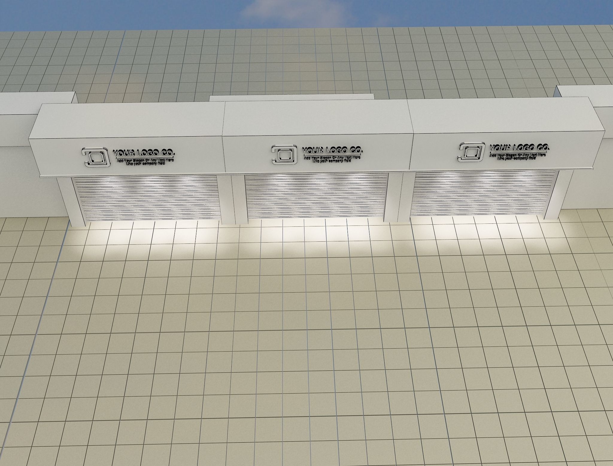 Car service entrance logo sign a607C 3D model_9