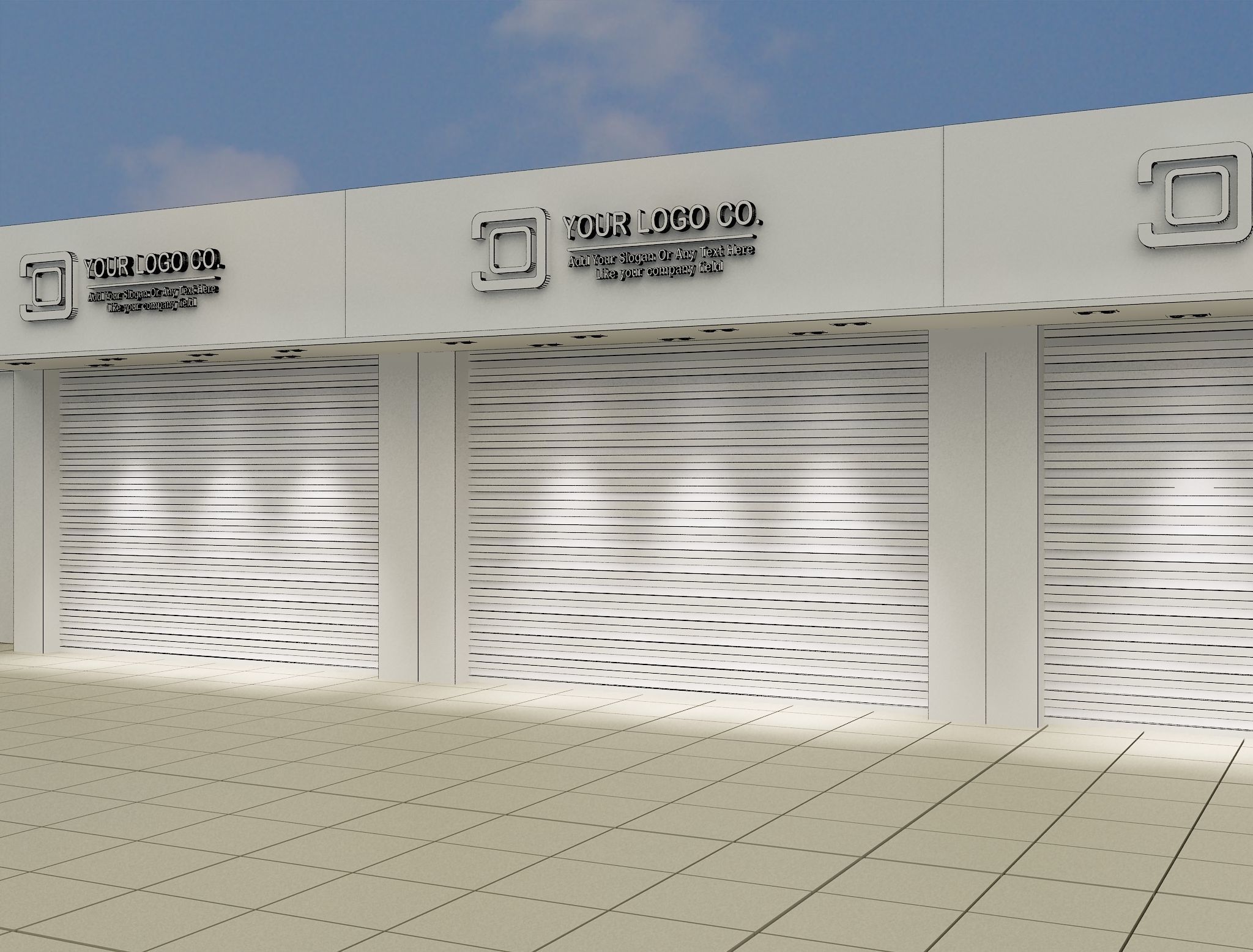 Car service entrance logo sign a607C 3D model_5