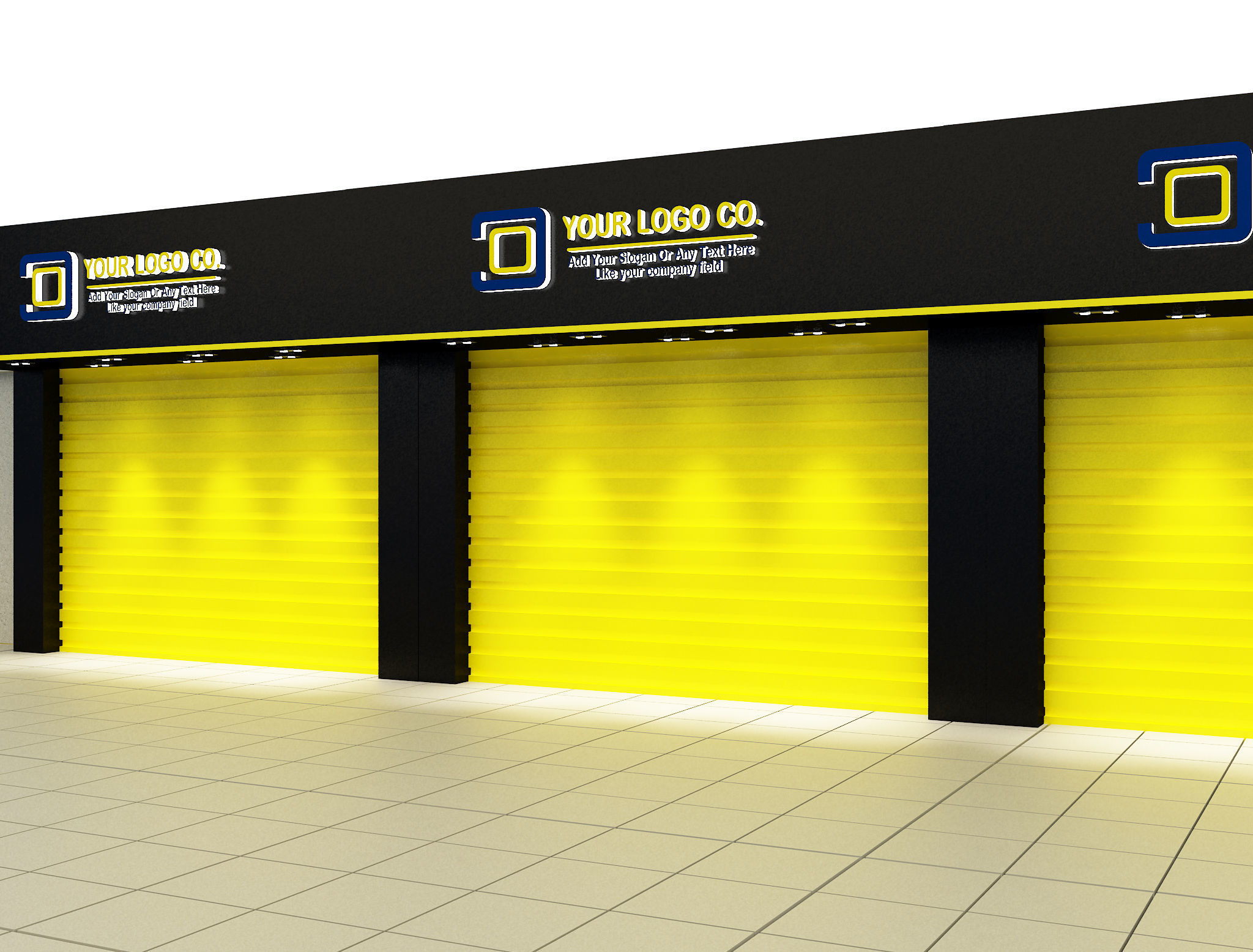 Car service entrance logo sign a607C 3D model_4