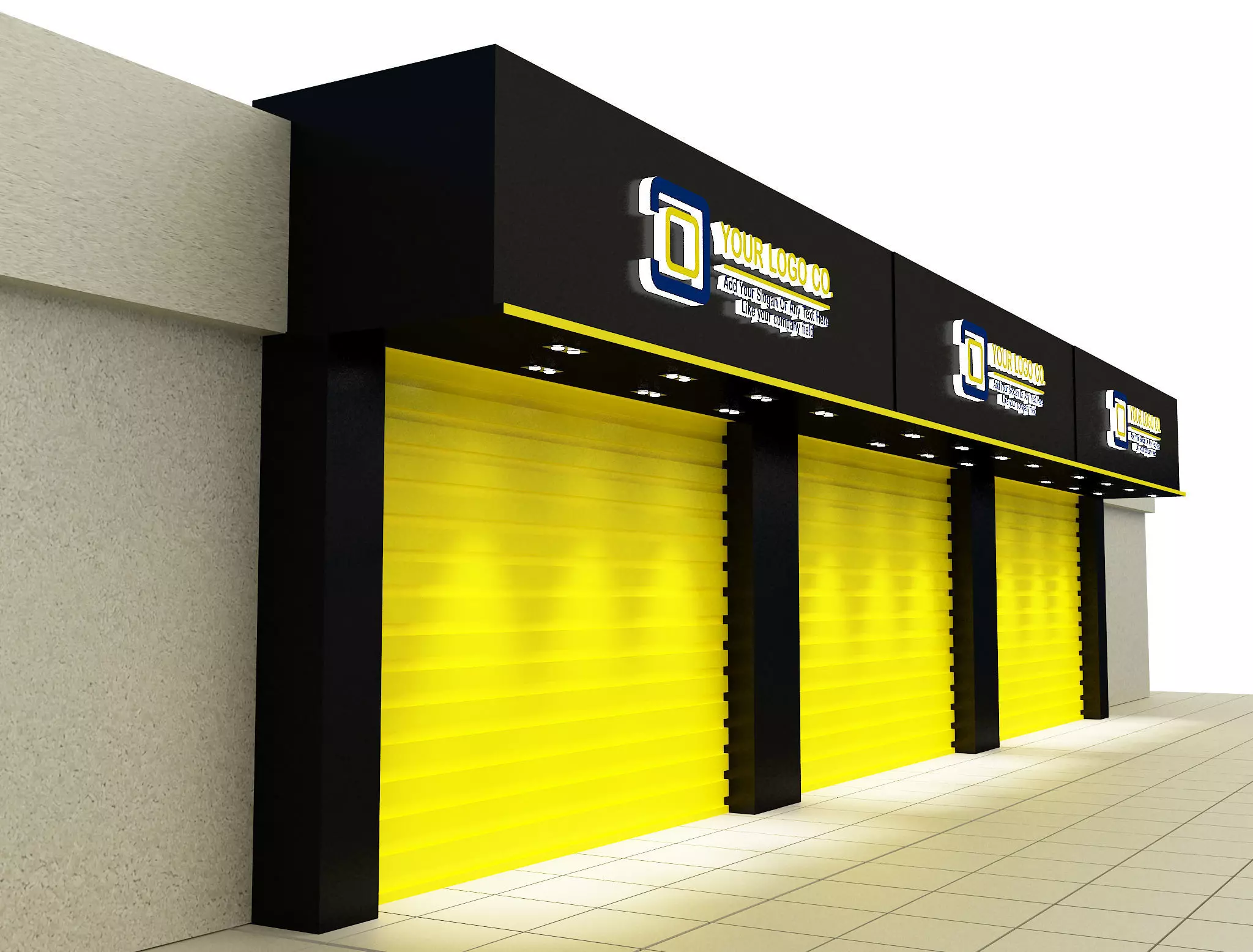 Car service entrance logo sign a607C 3D model_0