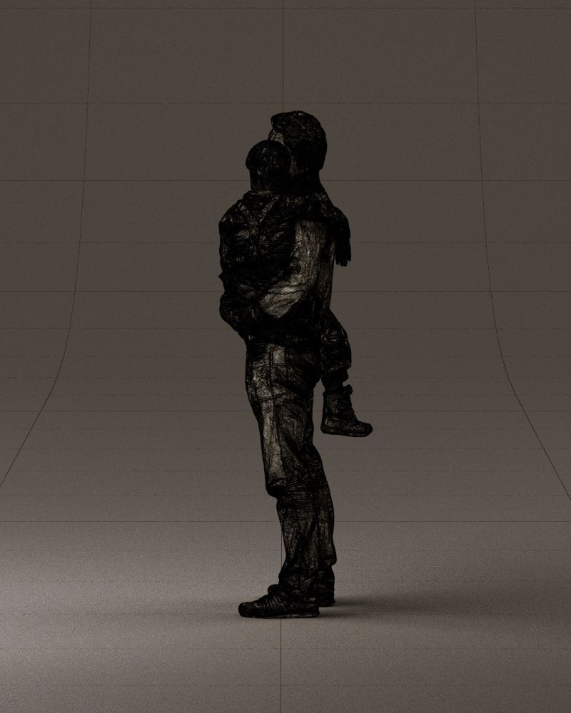 000978 Man in red sweater with kid in hands 3D Print Ready 3D print model_32