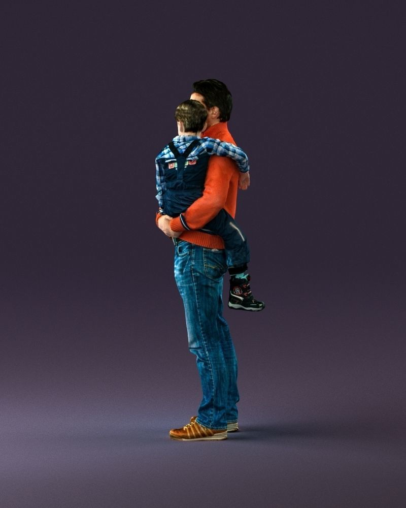 000978 Man in red sweater with kid in hands 3D Print Ready 3D print model_20