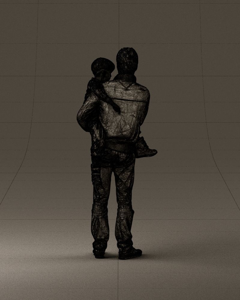 000978 Man in red sweater with kid in hands 3D Print Ready 3D print model_30