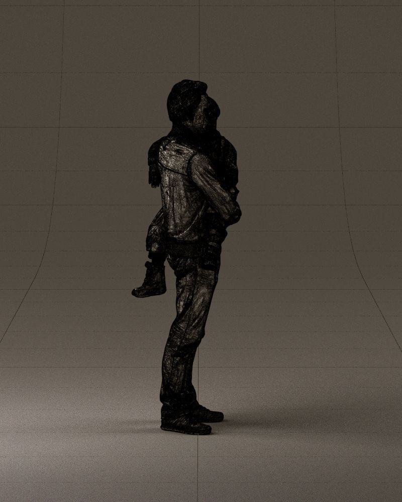 000978 Man in red sweater with kid in hands 3D Print Ready 3D print model_28