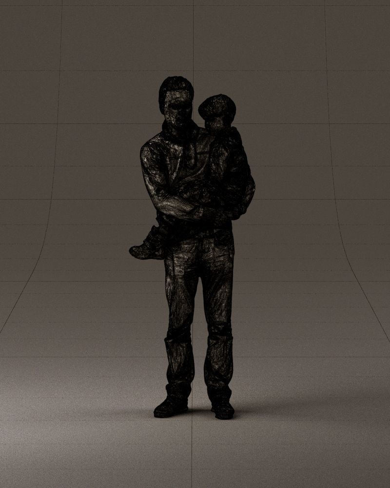 000978 Man in red sweater with kid in hands 3D Print Ready 3D print model_25