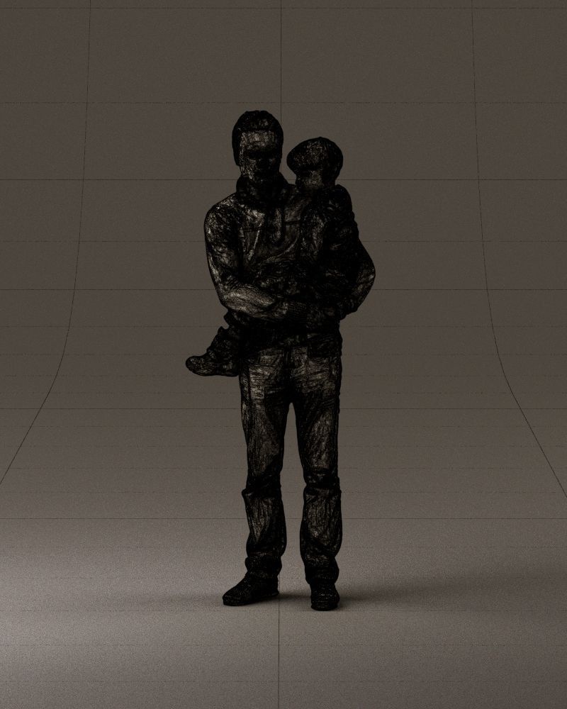 000978 Man in red sweater with kid in hands 3D Print Ready 3D print model_24