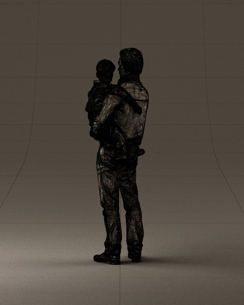 000978 Man in red sweater with kid in hands 3D Print Ready 3D print model_31