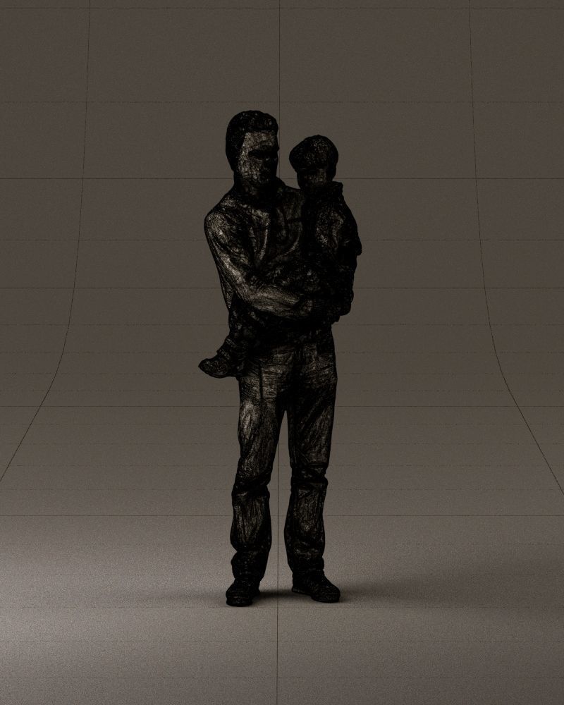 000978 Man in red sweater with kid in hands 3D Print Ready 3D print model_26