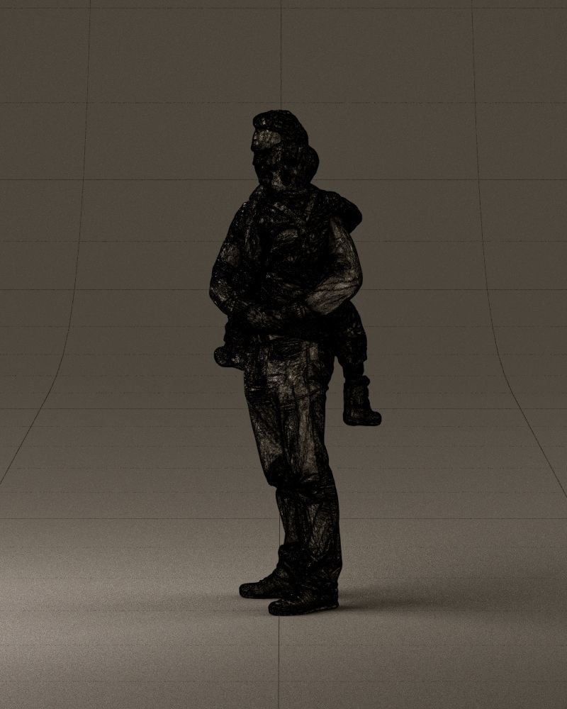 000978 Man in red sweater with kid in hands 3D Print Ready 3D print model_33