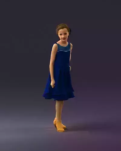 000979 makeuped girl in blue dress