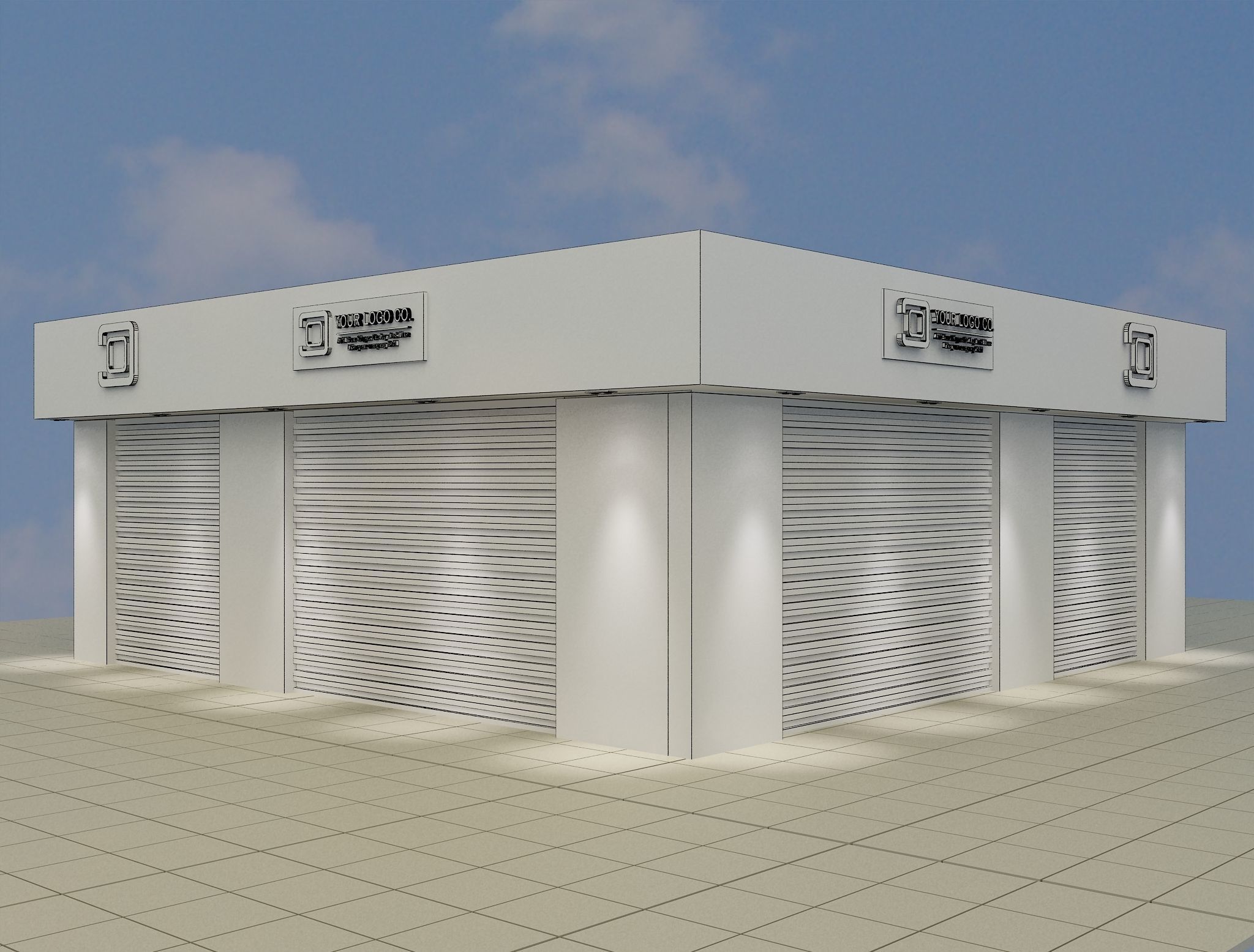  Car service entrance logo sign a607d 3D model_1