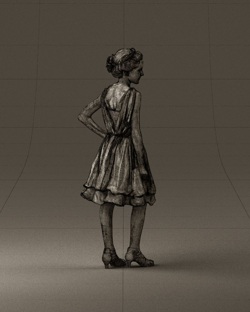 000979 makeuped girl in blue dress 3D Print Ready 3D print model_28